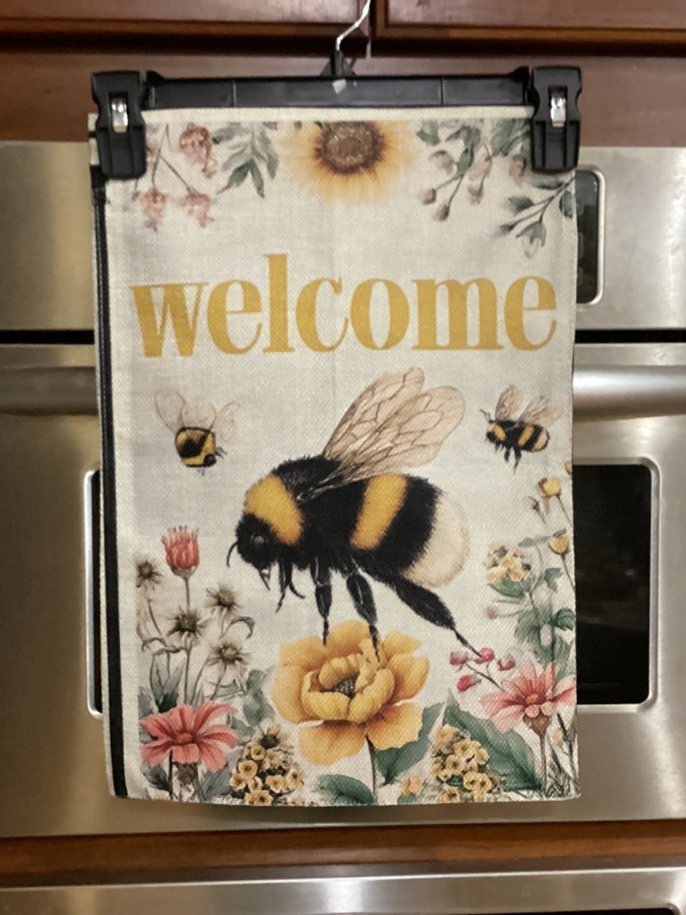 NEW Burlap Bee “Welcome” Garden Flag, Double Sided